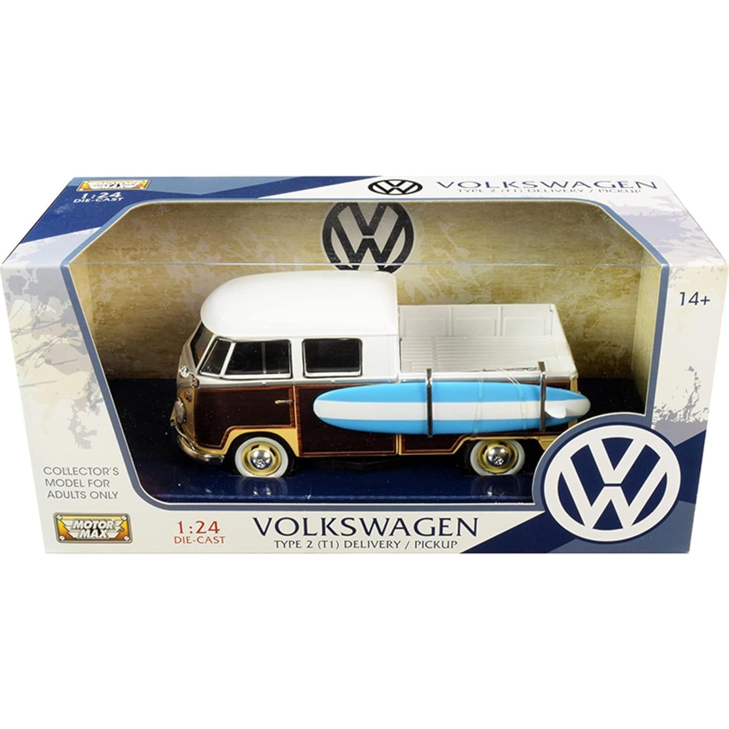 Volkswagen Tipo 2 (T1) Pickup con Tabla de Surf Motormax 1:24