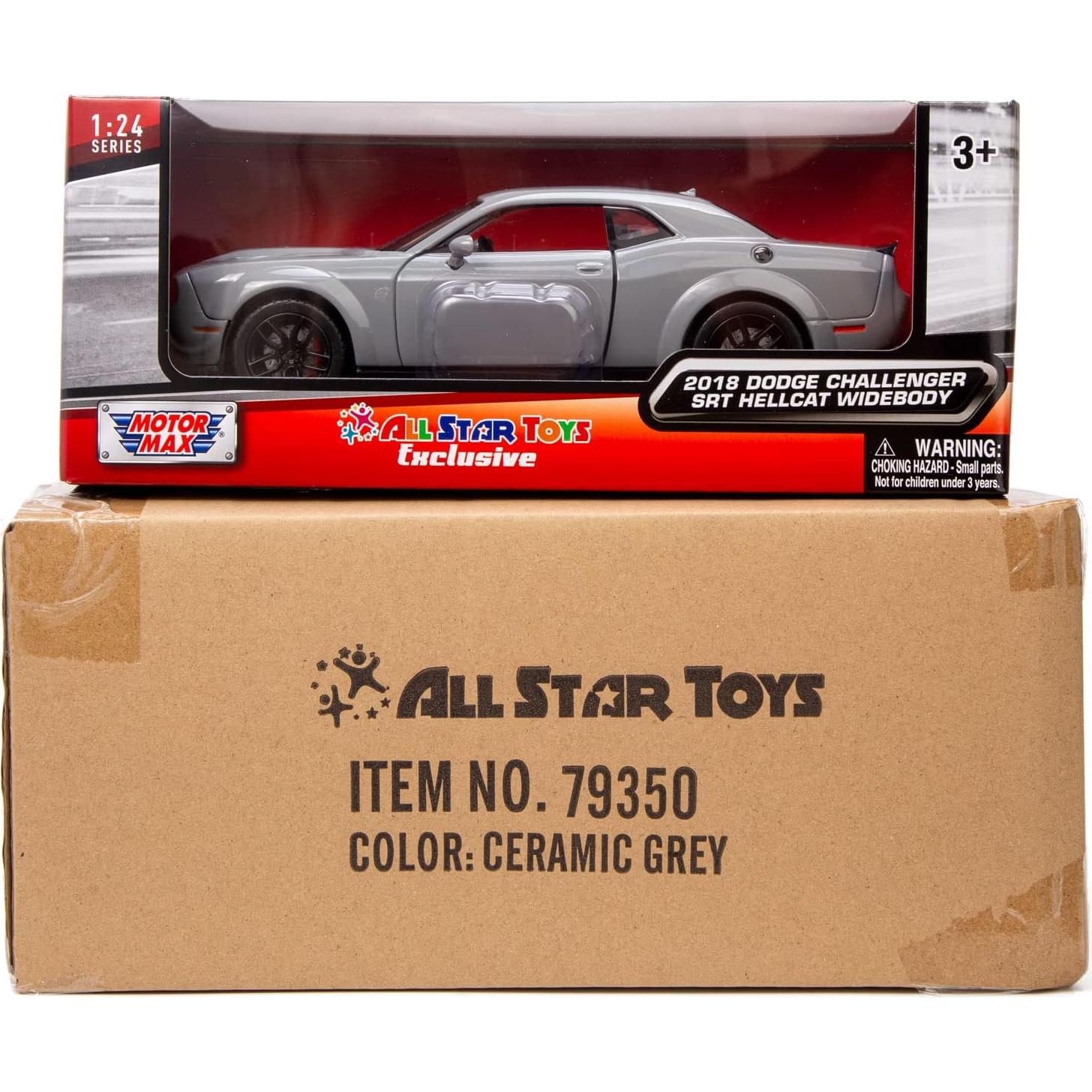 Modelo Diecast Motormax Dodge Challenger SRT Hellcat 1/24 Gris