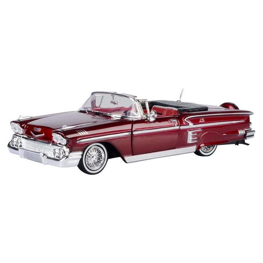 Coche Diecast 1958 Chevy Impala Convertible Rojo 1/24