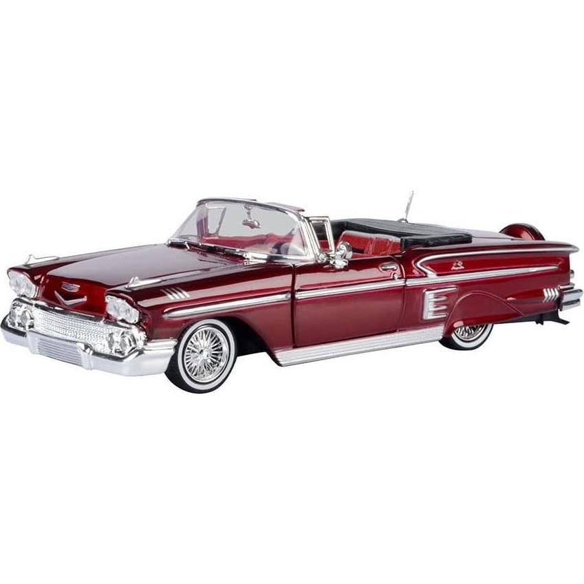 Coche Diecast 1958 Chevy Impala Convertible Rojo 1/24