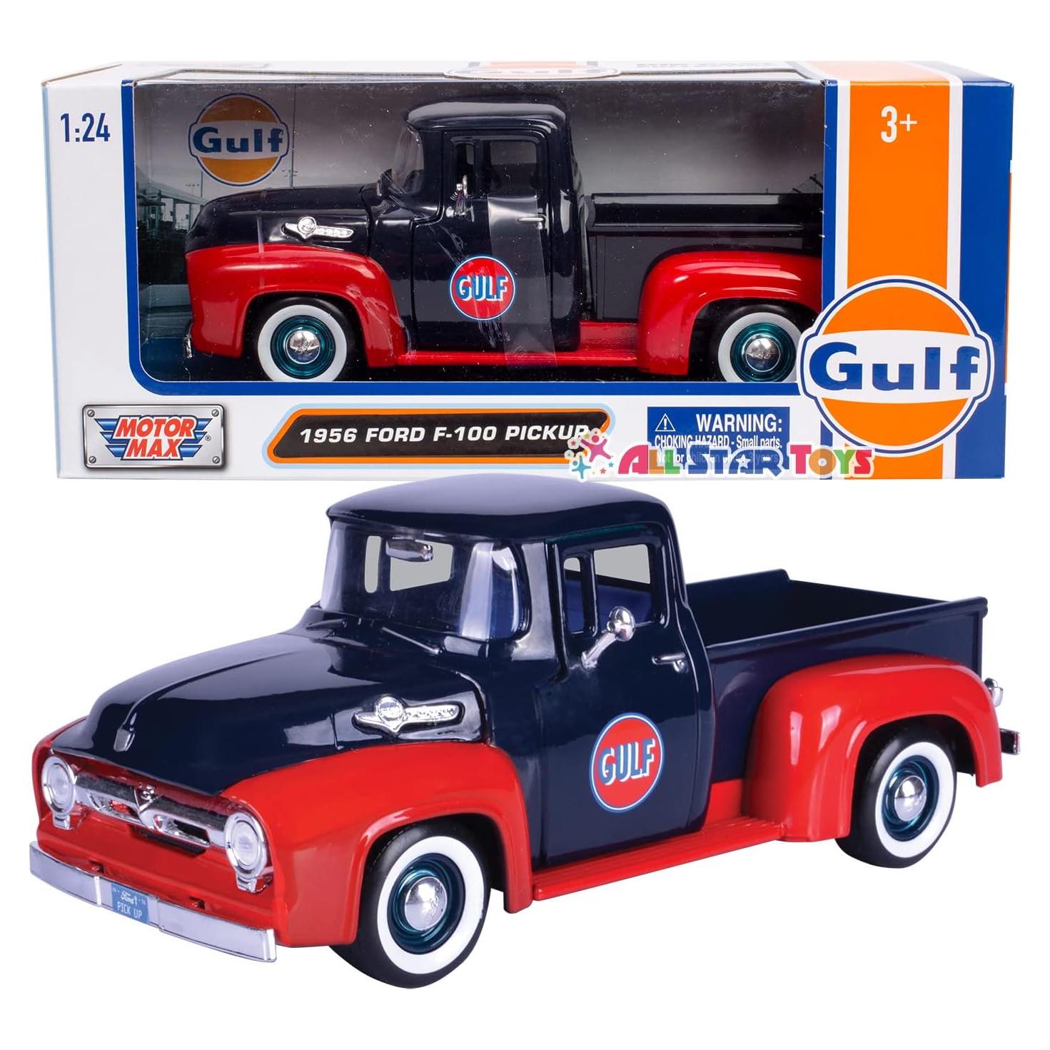 Camioneta Diecast Ford F-100 1956 Motor Max Gulf 20.32 cm
