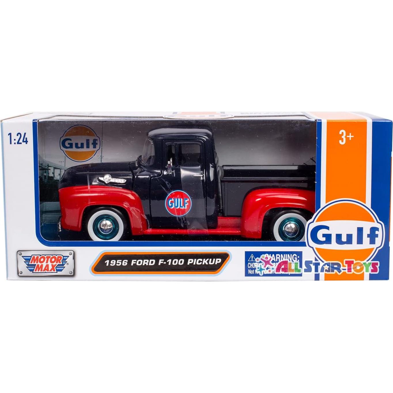 Camioneta Diecast Ford F-100 1956 Motor Max Gulf 20.32 cm
