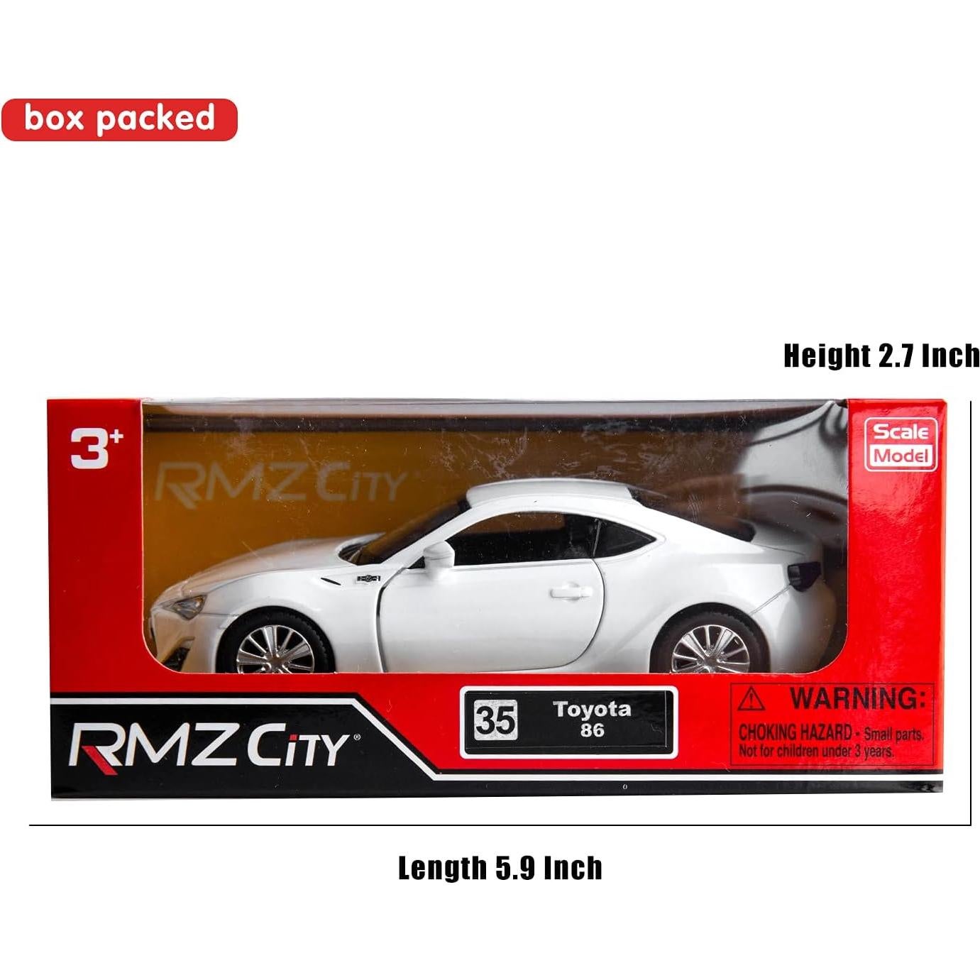 Coche Juguete Diecasting Toyota 86 Blanco 1:36 RMZ City