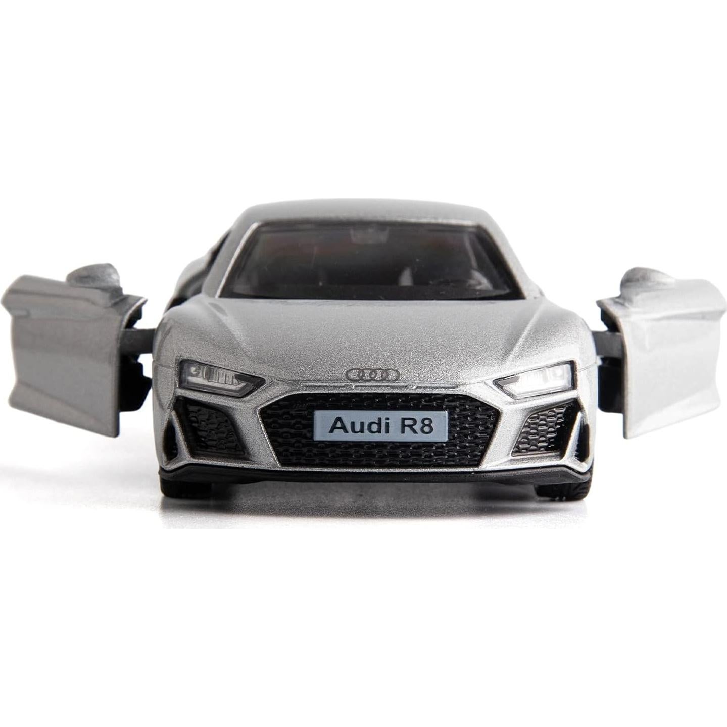 Coche de Juguete Diecast Audi R8 Escala 1:36 Plata