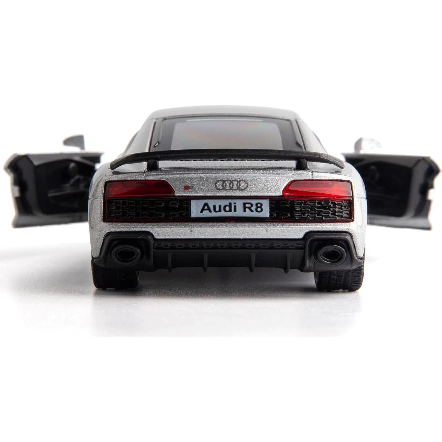 Coche de Juguete Diecast Audi R8 Escala 1:36 Plata
