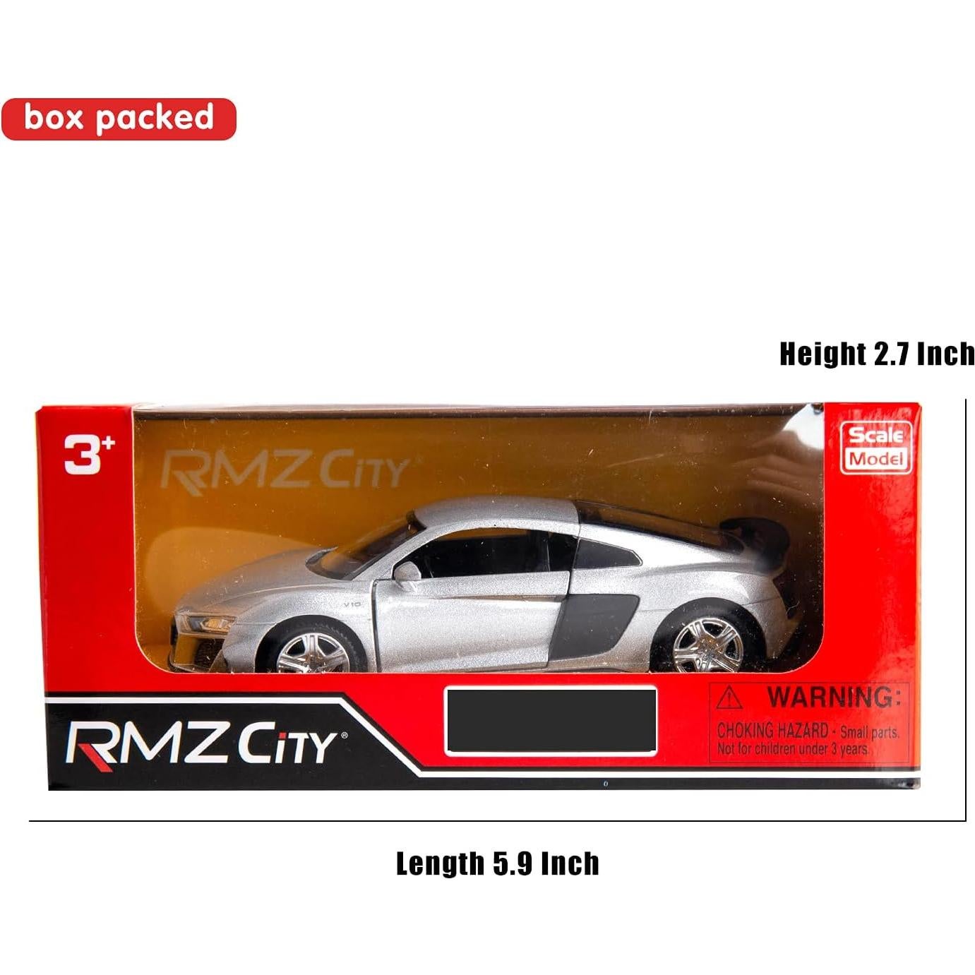 Coche de Juguete Diecast Audi R8 Escala 1:36 Plata