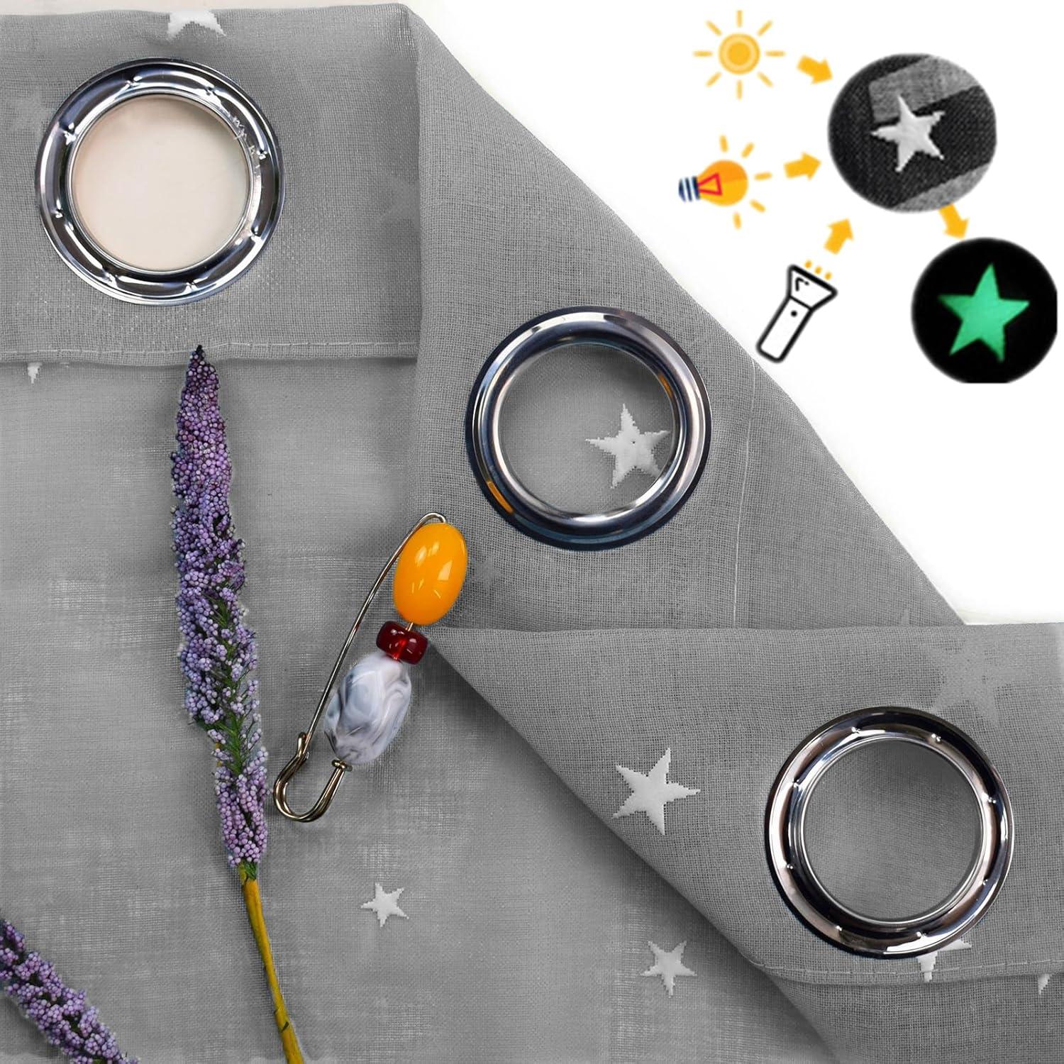 Cortinas Transparentes Eimilaly 2 Paneles 243,84 cm Estrellas