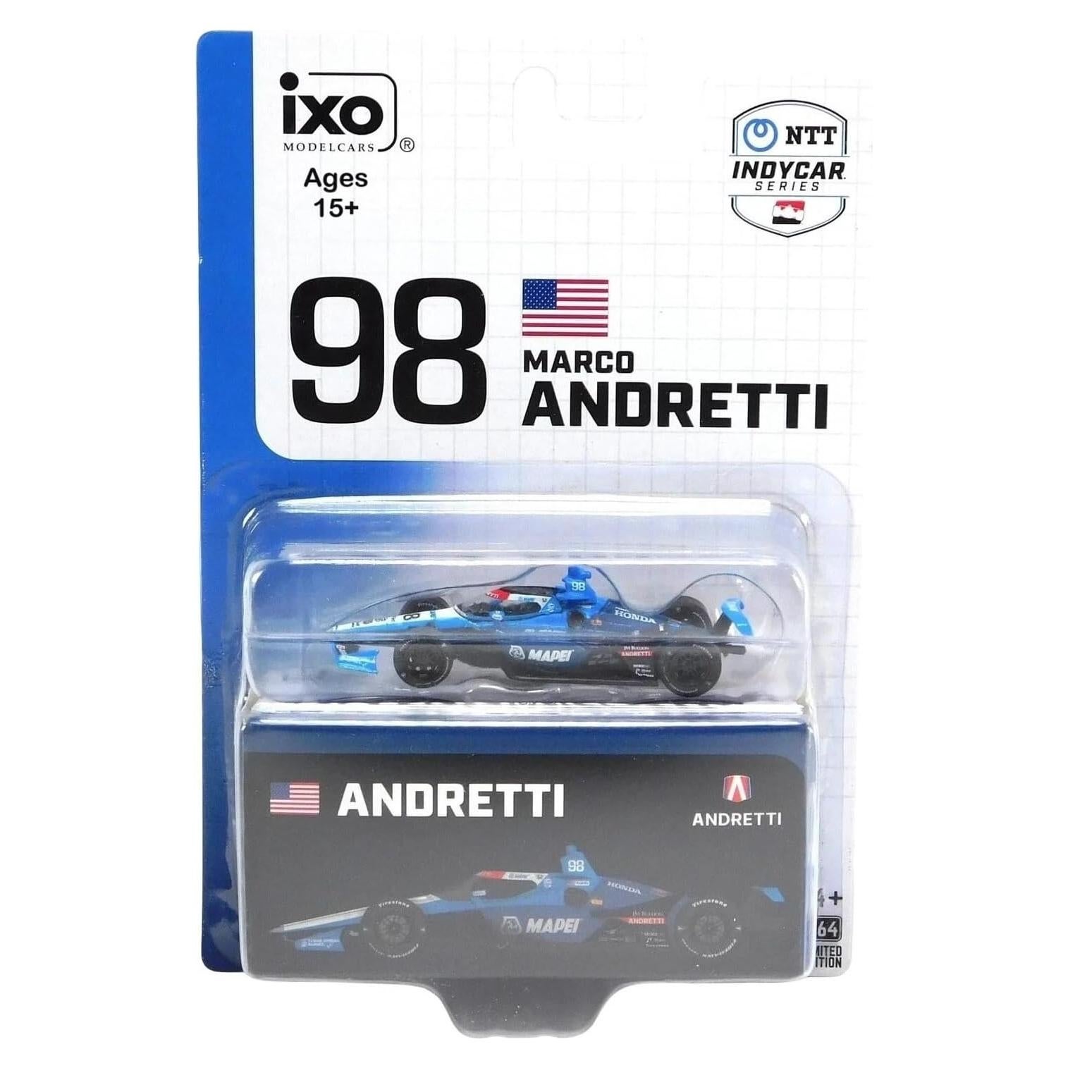 Modelo de Coche de Fundición IXO IND64022 Marco Andretti 1:64