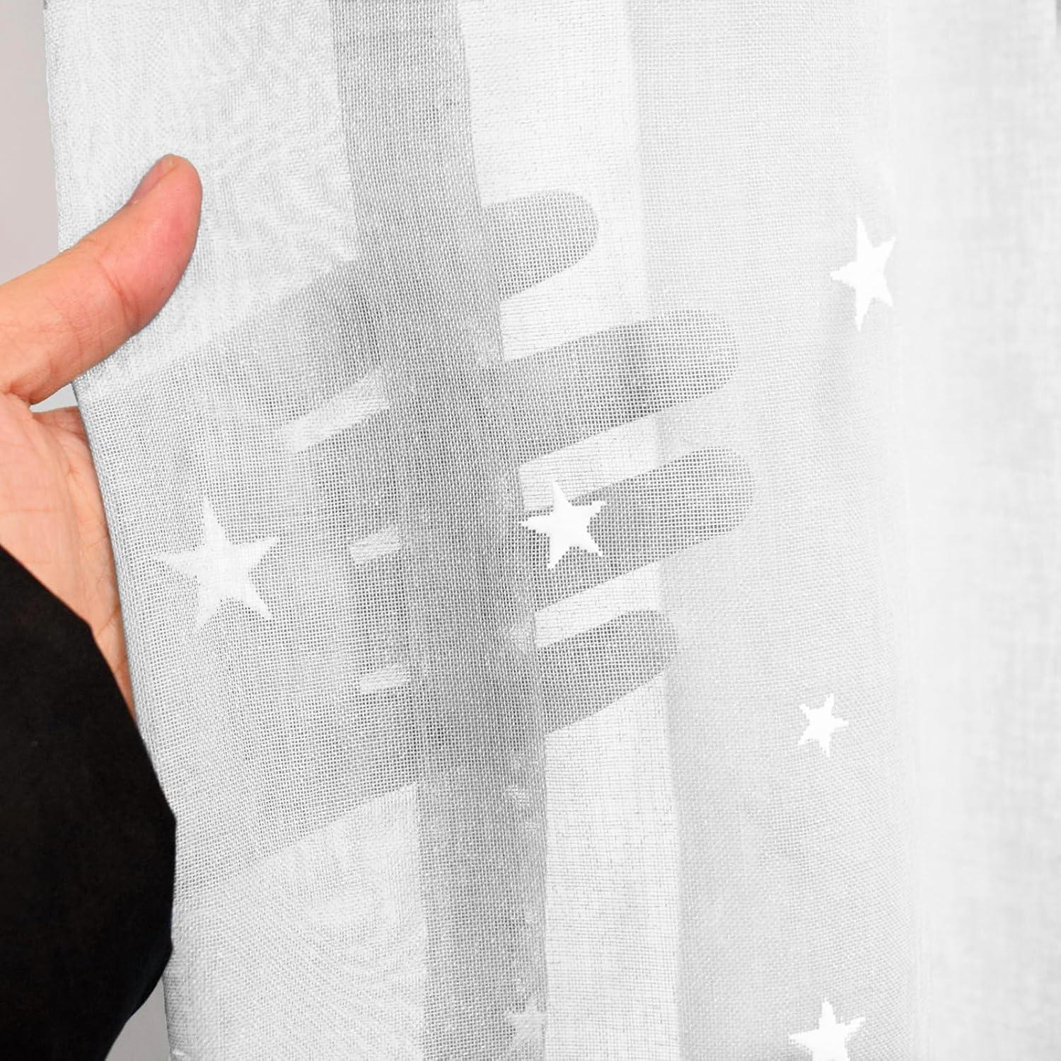 Cortinas Transparentes Eimilaly 2 Paneles 243,84 cm Estrellas