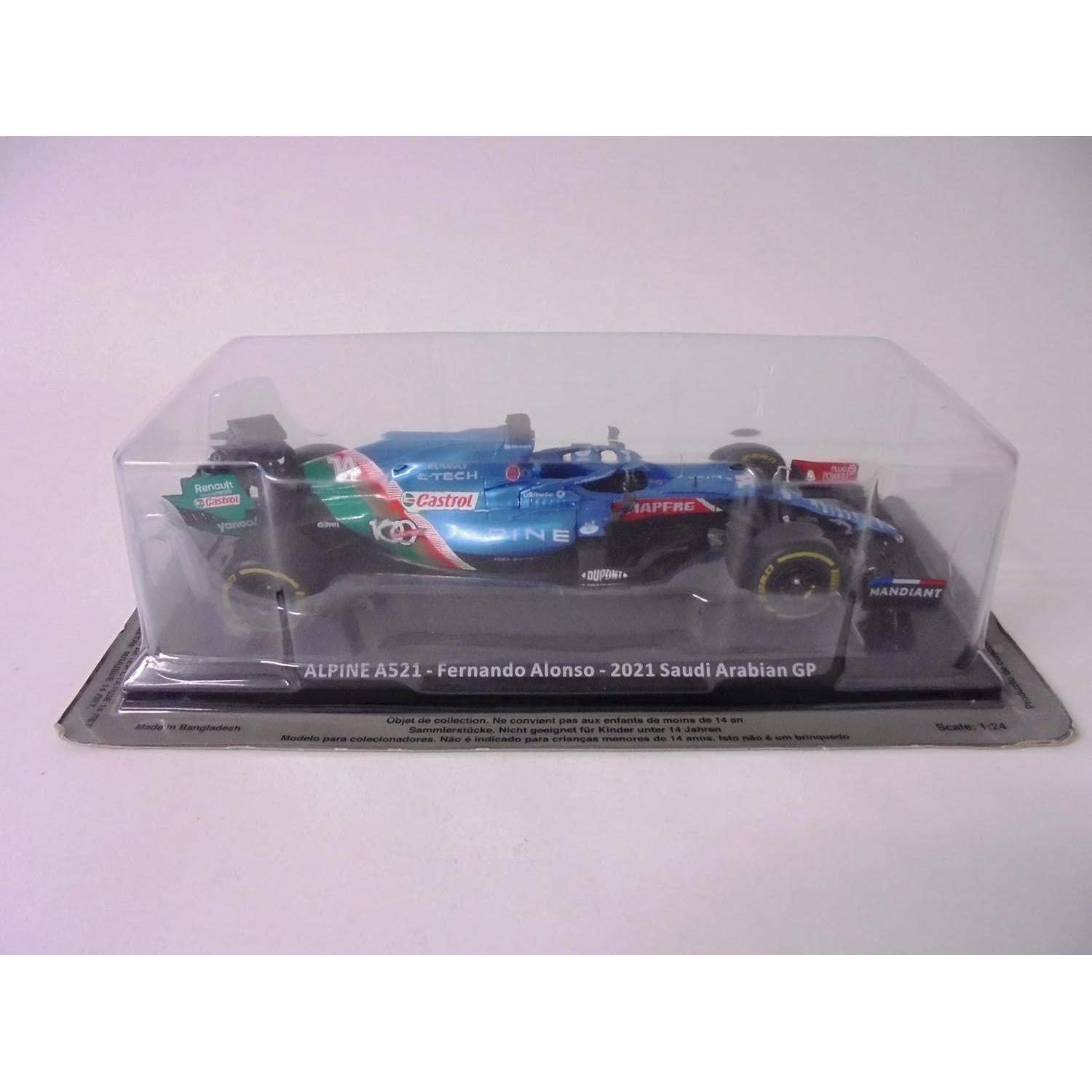 Coche Diecast 1/24 OPO 10 Alpine A521 Fernando Alonso 2021