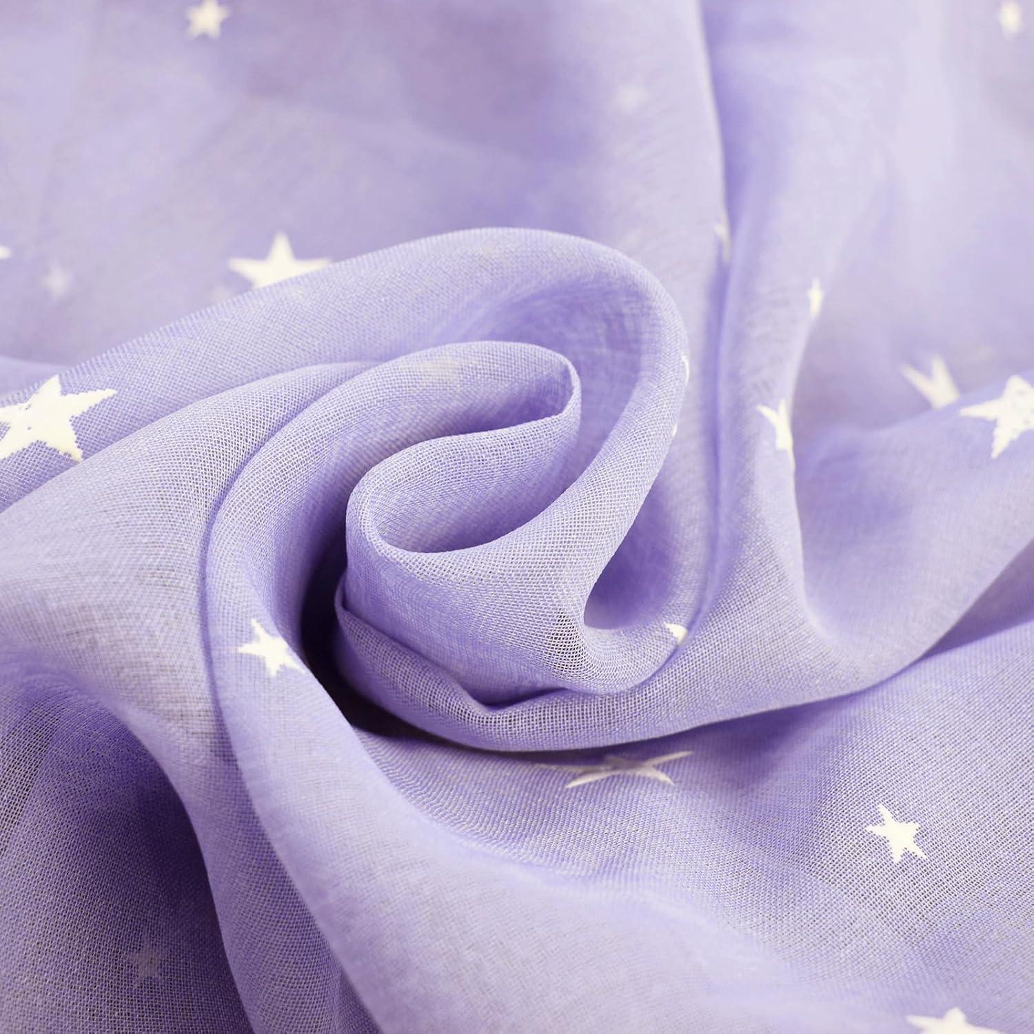 Cortinas Transparentes Eimilaly 2 Paneles 182 cm Estrellas