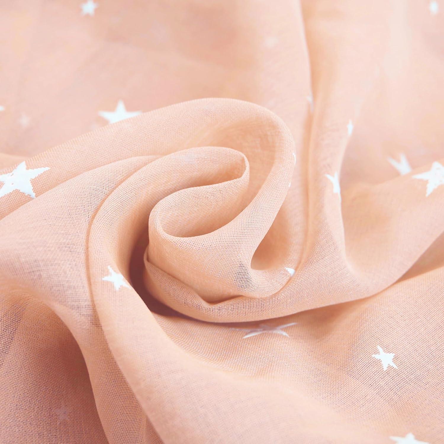 Cortinas Transparentes Eimilaly 2 Paneles 243,84 cm Luz Rosa