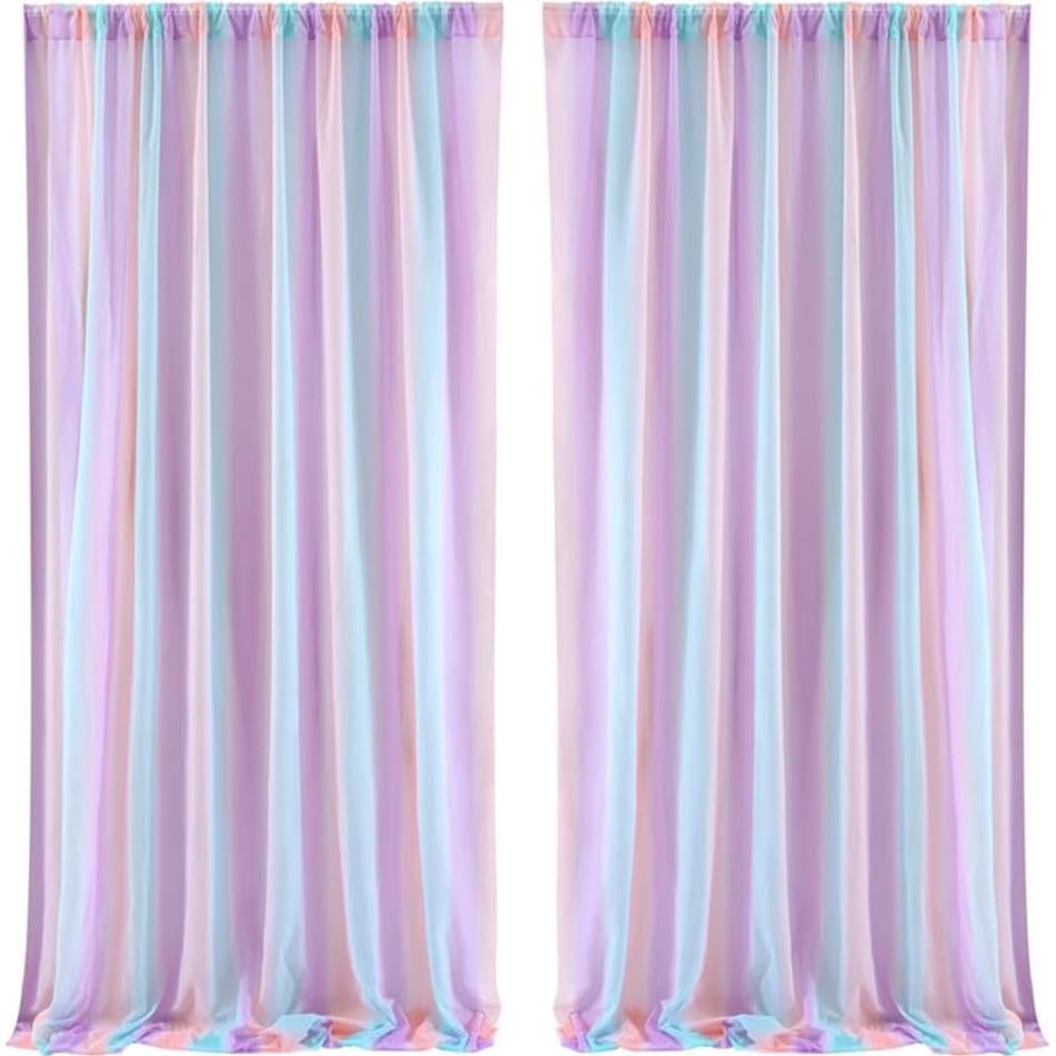 Cortinas Transparentes Eimilaly Arcoíris 2 Paneles 149,86x213,36cm