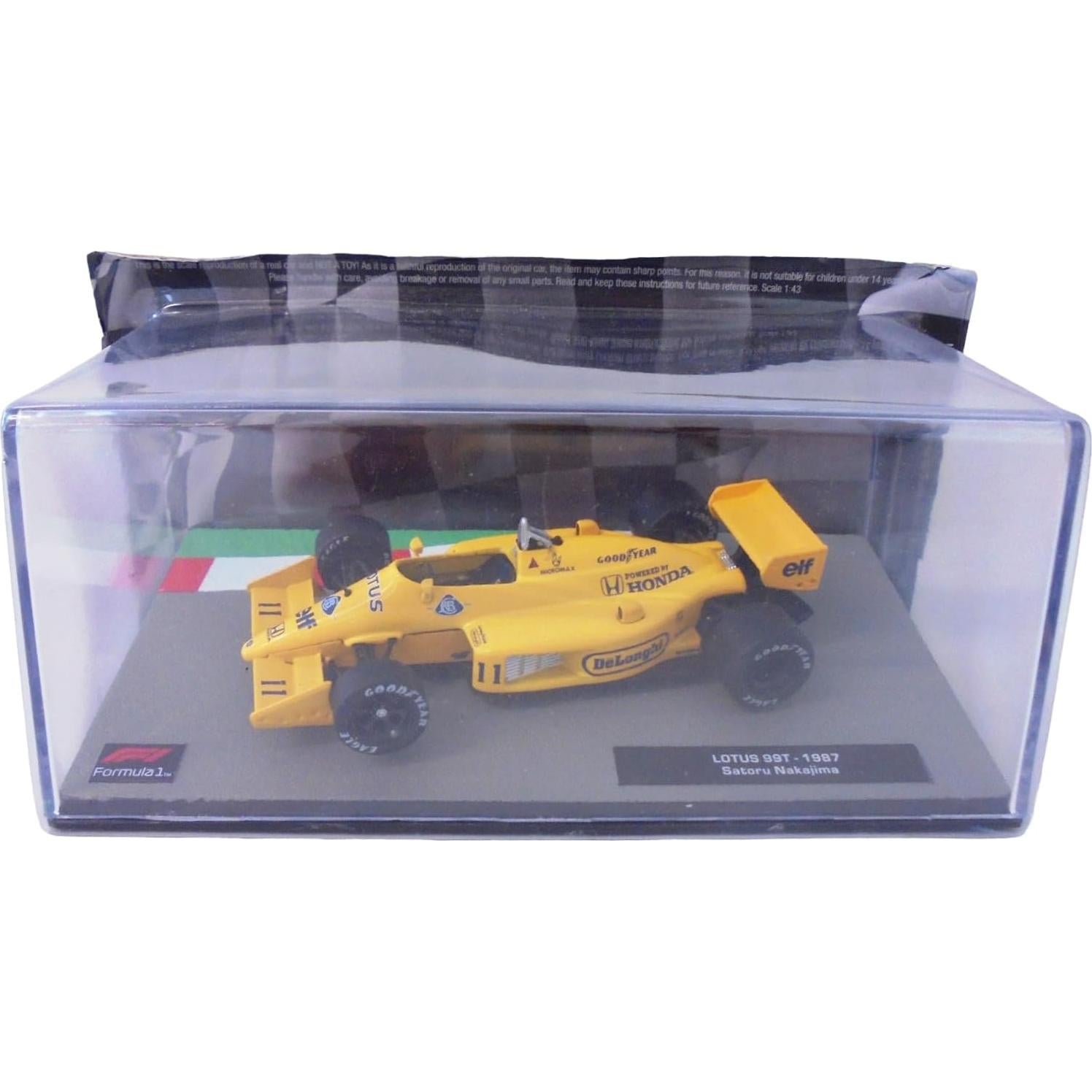Coche Miniatura Fórmula 1 OPO 10 Lotus 99T 1/43