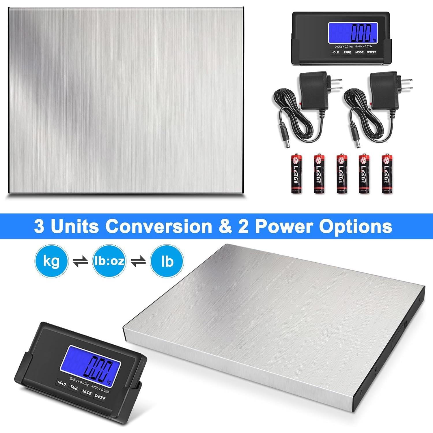 Balanza de Envío THINKSCALE 200kg Acero Inoxidable LCD Inalámbrica