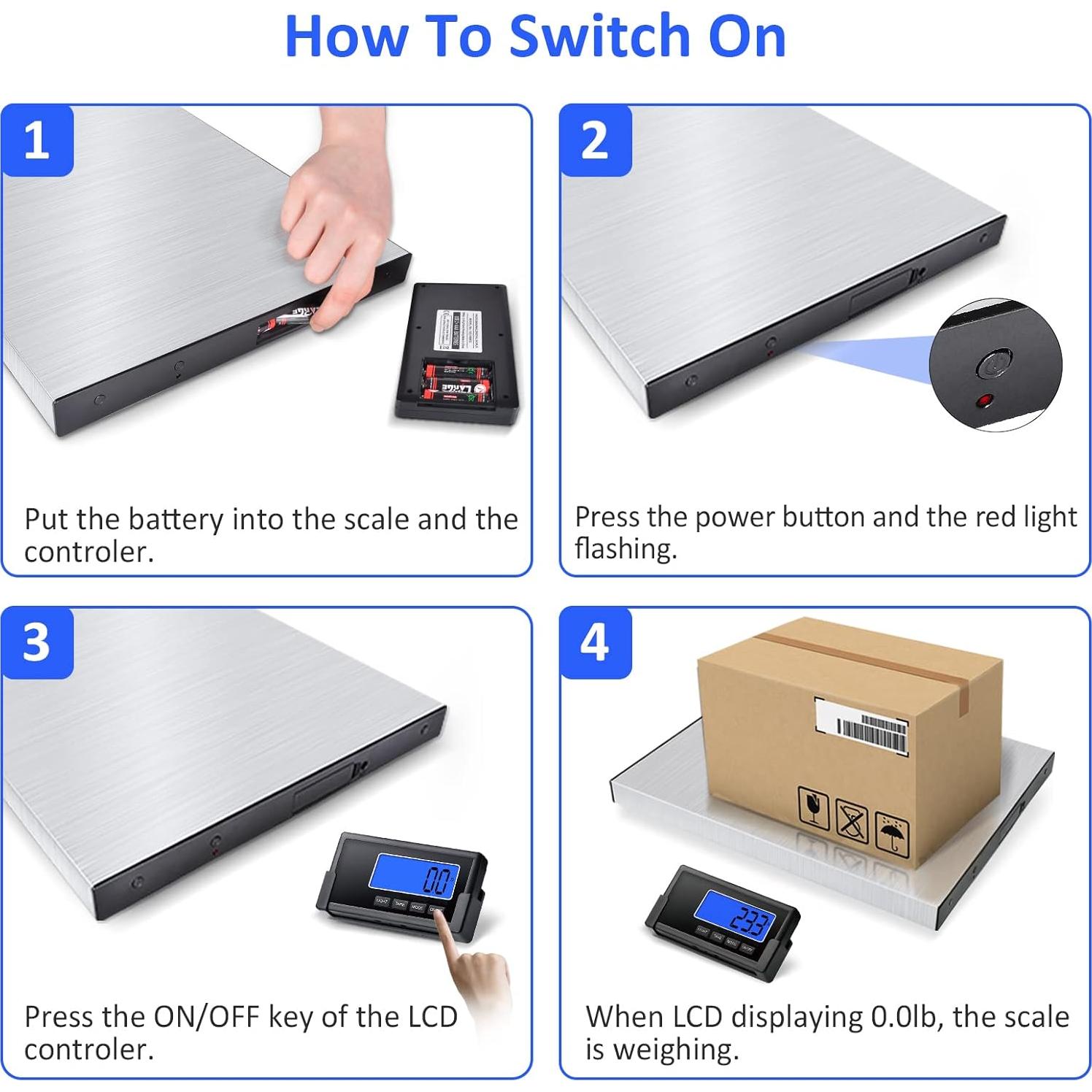 Balanza de Envío THINKSCALE 200kg Acero Inoxidable LCD Inalámbrica