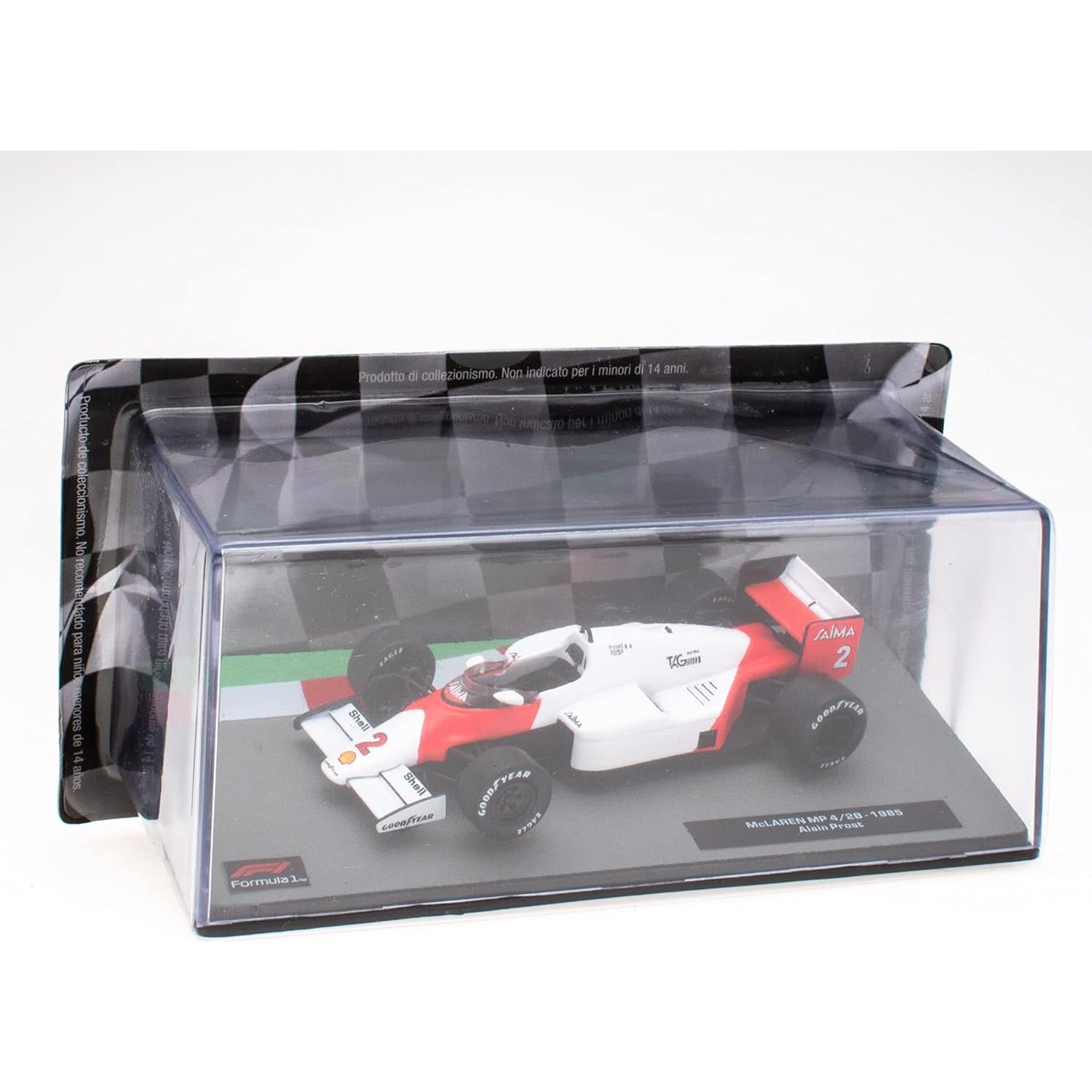 Coche en miniatura F1 OPO 10 McLaren MP4/2B 1/43 Alain Prost