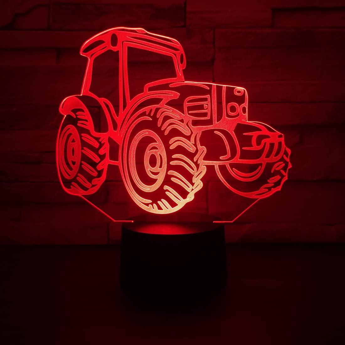 Lámpara de Noche 3D Tractor Comiwe, 16 Colores, Control Remoto