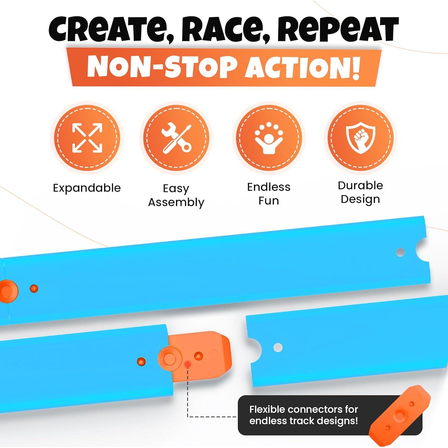 Conjunto de Pista Hot Wheels 86 Piezas 12 Metros Azul