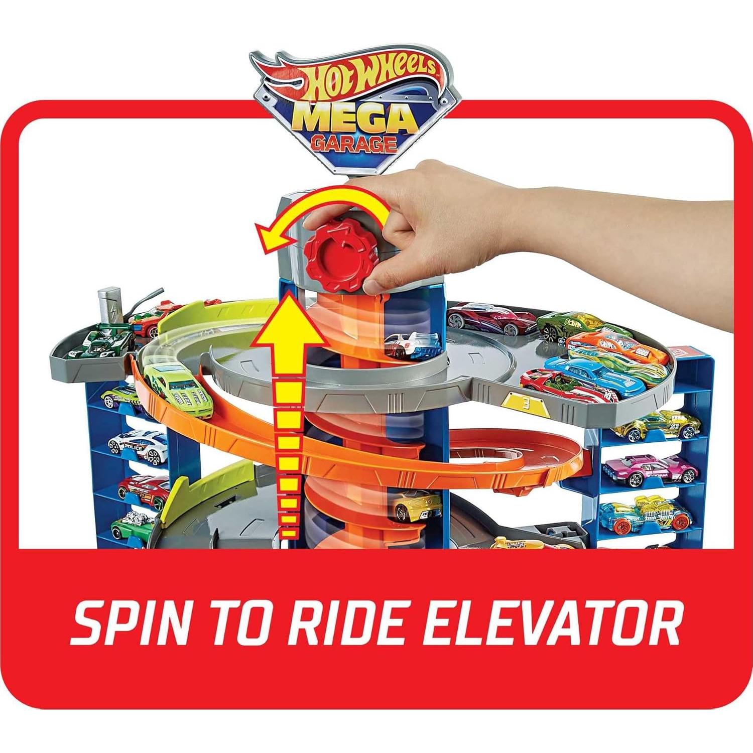 Juego de Garaje Mega Hot Wheels City con Elevador y Almacenamiento