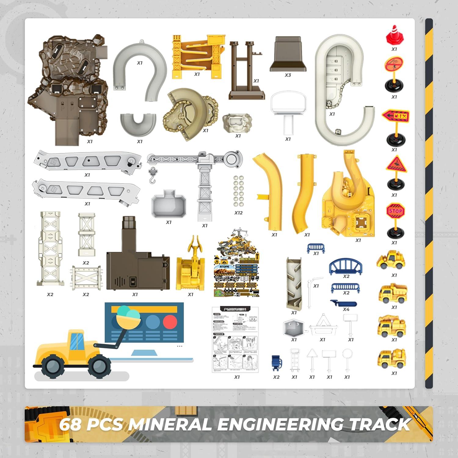 Set de Pista de Carreras SmilessKiddo 68 PCS para Niños 3-6 Años