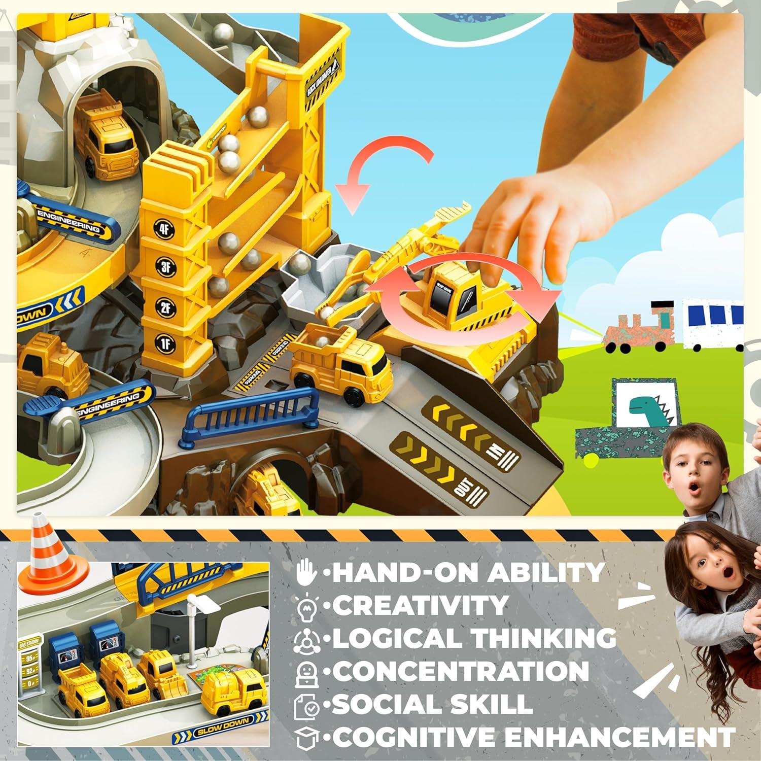 Set de Pista de Carreras SmilessKiddo 68 PCS para Niños 3-6 Años