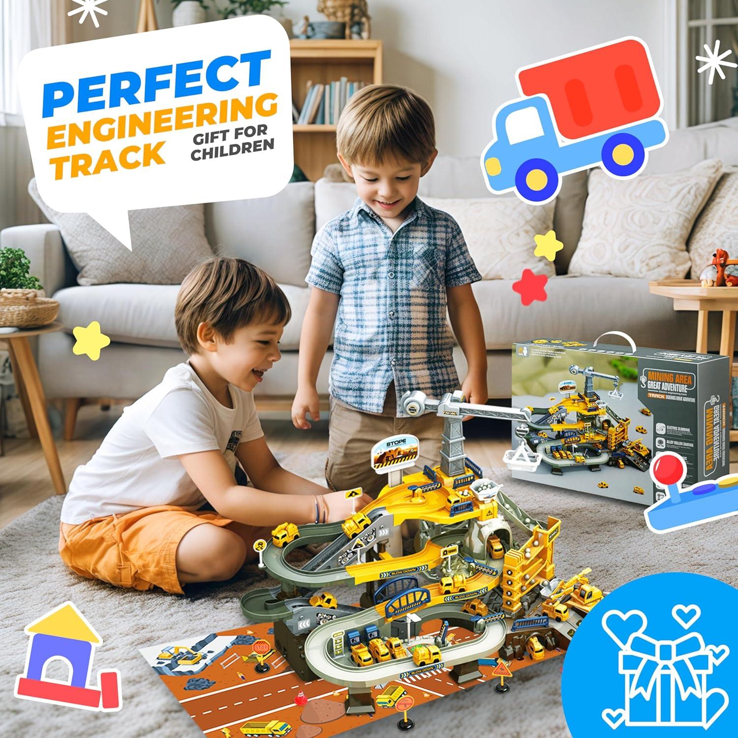 Set de Pista de Carreras SmilessKiddo 68 PCS para Niños 3-6 Años