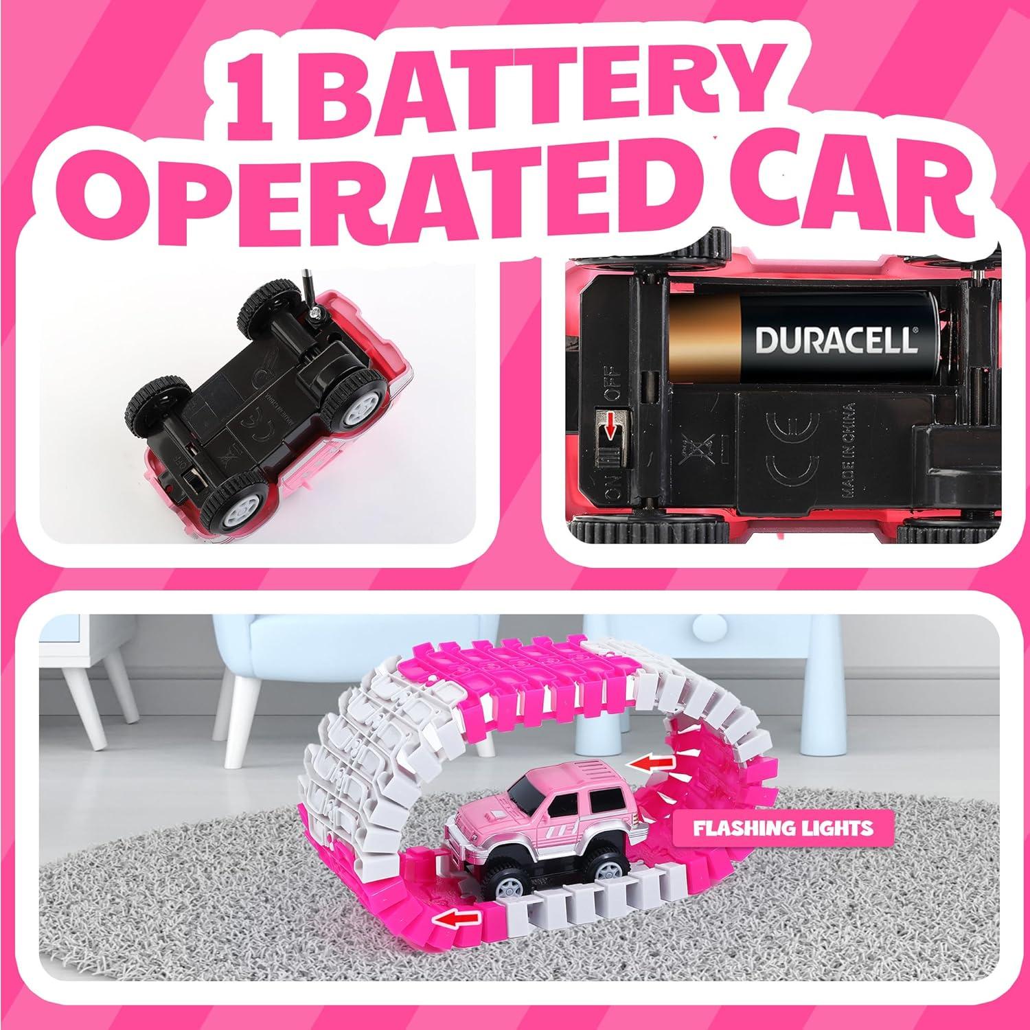 Set de Pista de Carreras Rosa 168 Piezas Liberty Imports