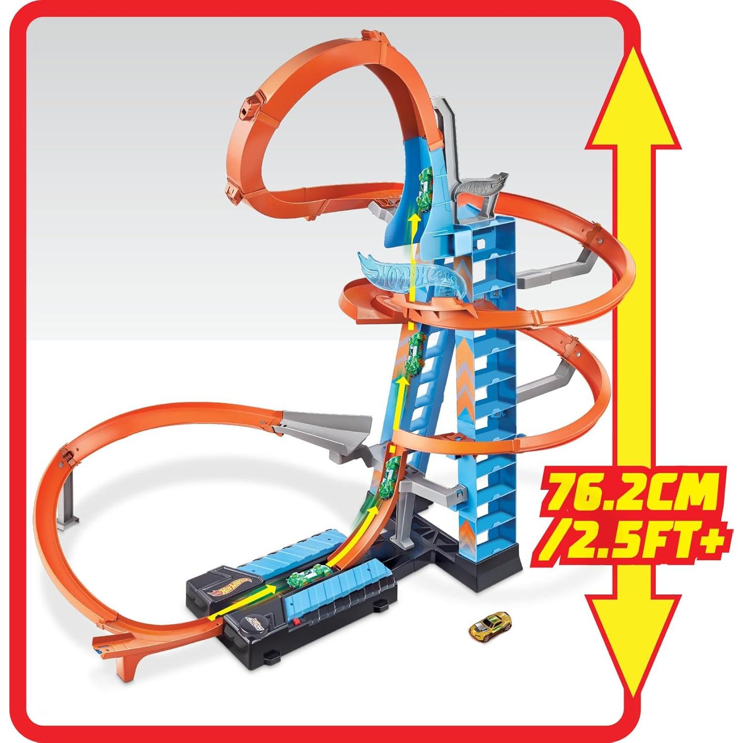 Set de Pista Torre de Choque Hot Wheels GJM76, 83 cm, 1 coche