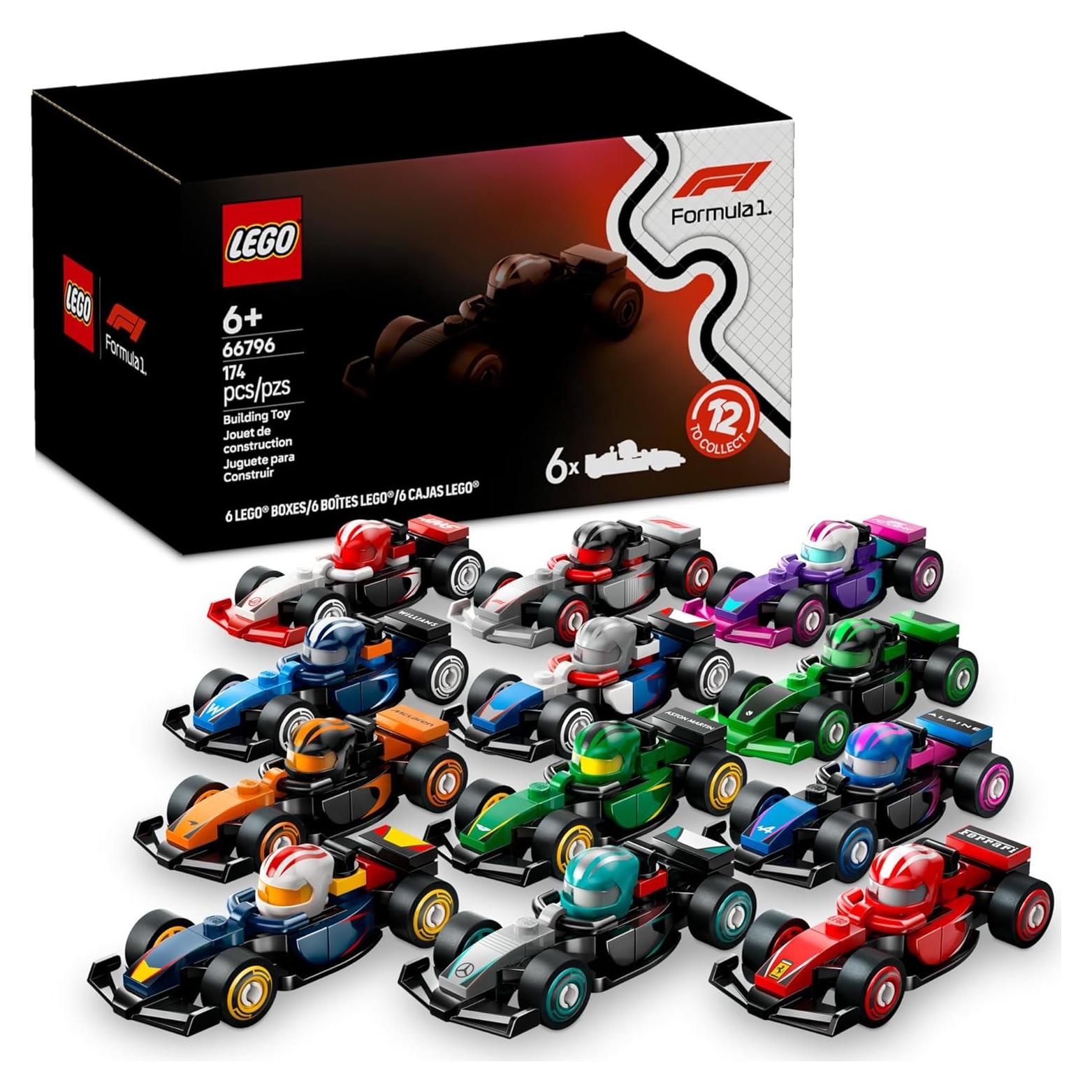 LEGO Coches de Carreras F1 Coleccionables - Set de 6 Piezas
