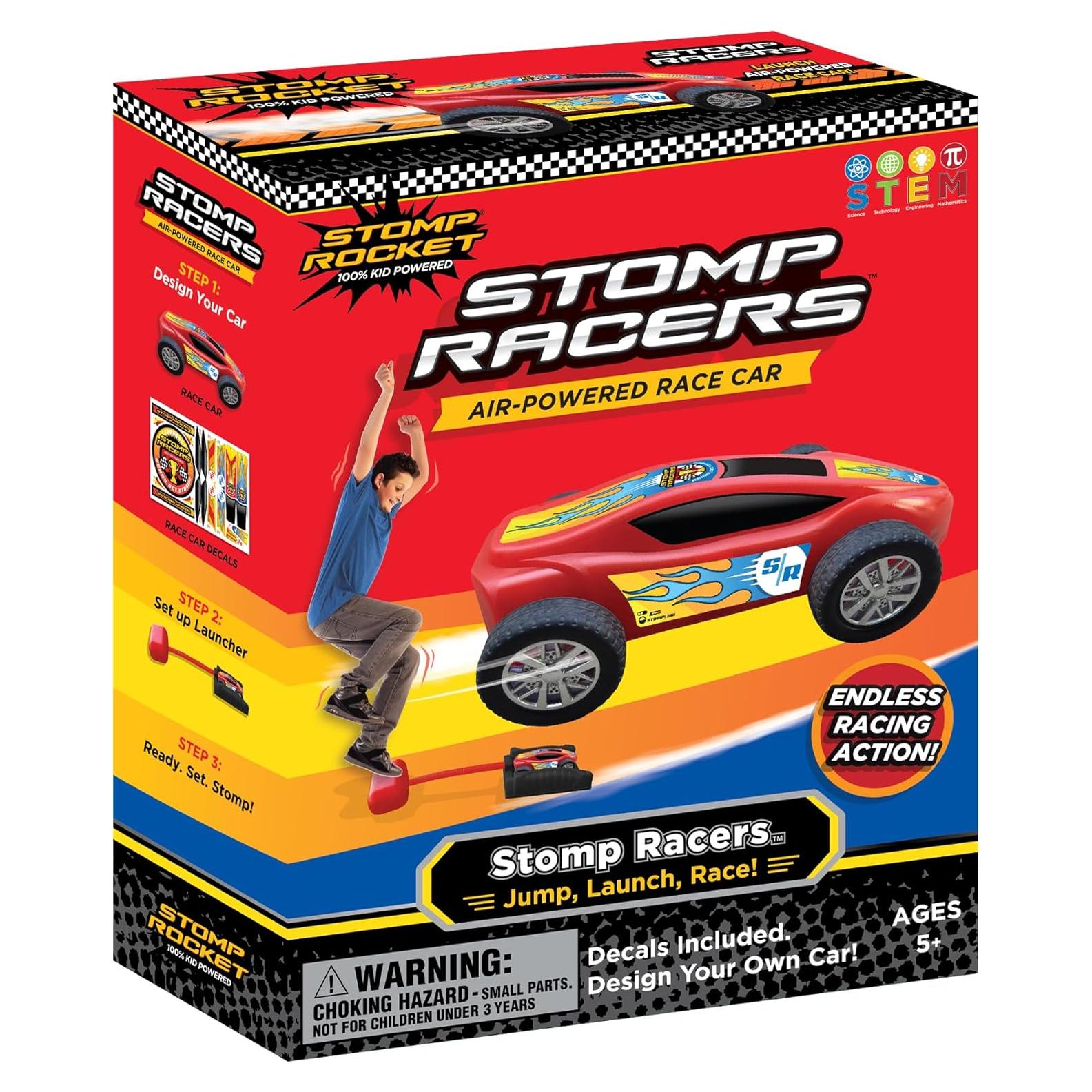 Coche de Carreras Stomp Racers - Lanzador y Calcomanías