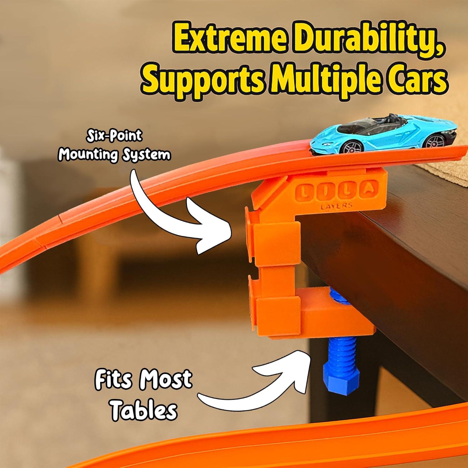 Puerta de Inicio Doble Lila Layers para Hot Wheels - Naranja/Azul