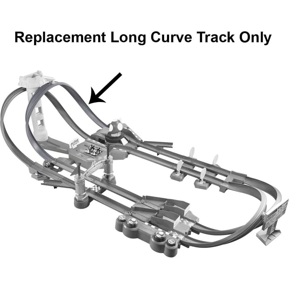 Pista Curva Larga Gris de Reemplazo Hot Wheels GCP27