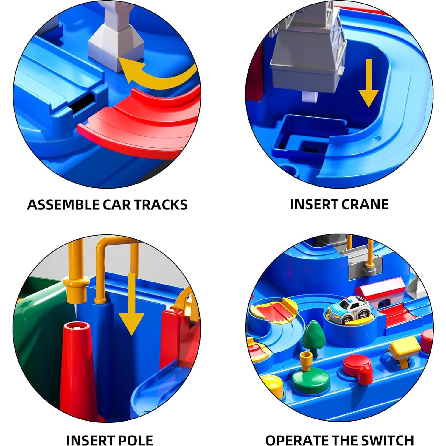 Pista de Carreras TEMI con 3 Carros para Niños 3 a 7 Años