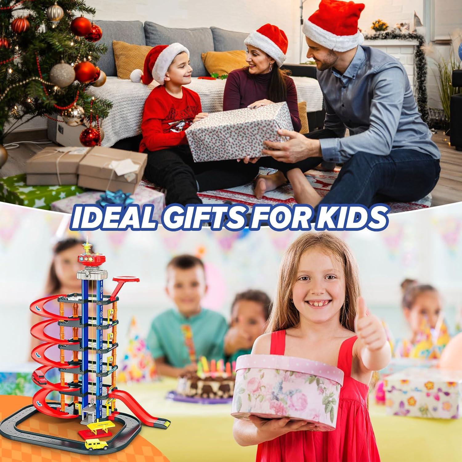 Garaje de Estacionamiento COVTOY con Sonidos y Luces - Juguete para Niños 3-5 Años