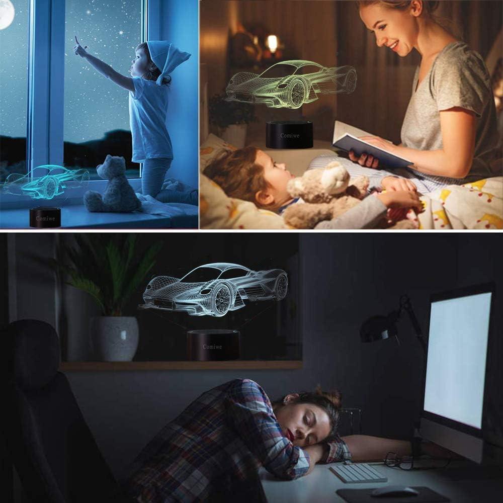 Lámpara Nocturna 3D Coche Deportivo KOLITEE 16 Colores