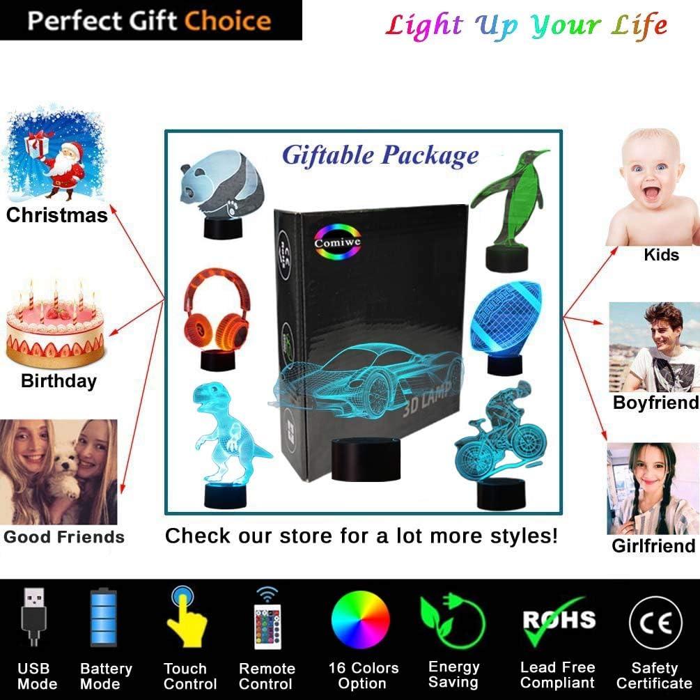 Lámpara Nocturna 3D Coche Deportivo KOLITEE 16 Colores