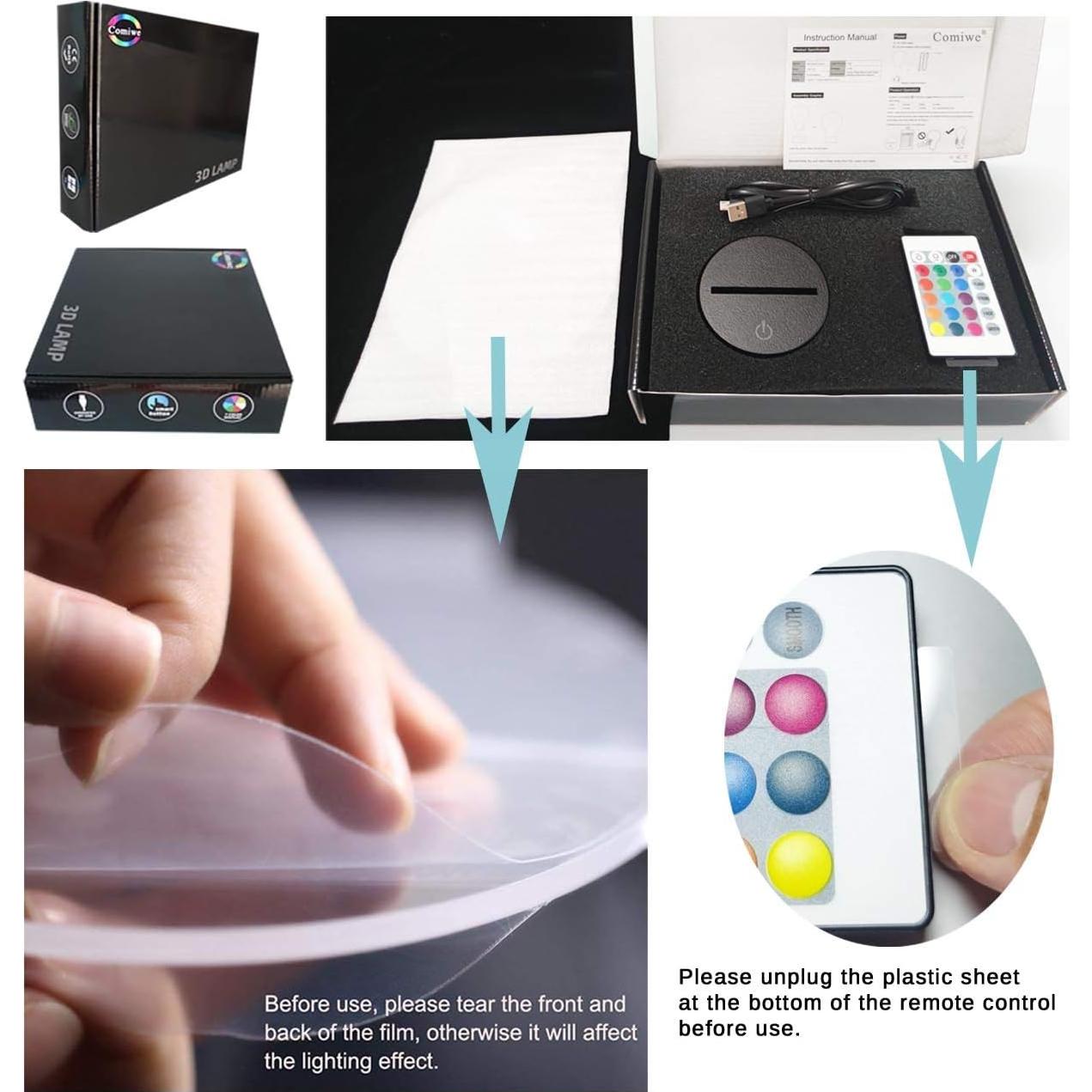 Lámpara Nocturna 3D Coche Deportivo KOLITEE 16 Colores