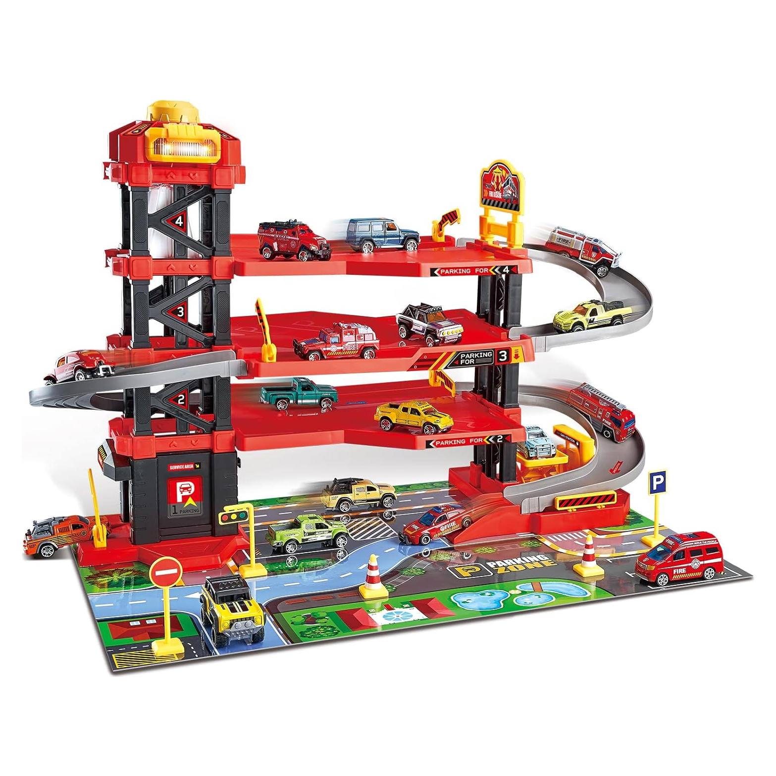Garaje de Estacionamiento Dollox con 6 Coches - Juguete 3 Niveles