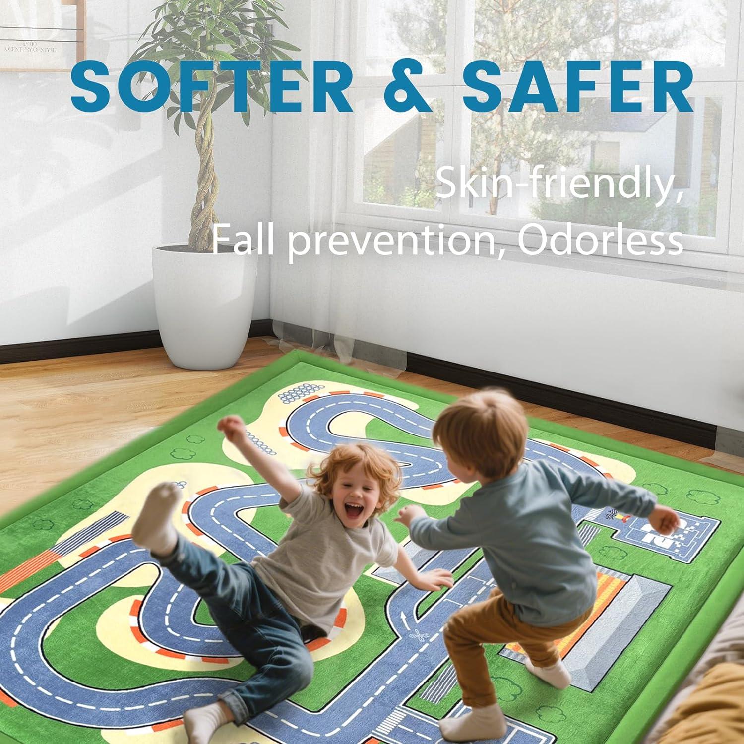 Alfombra de Juego PaPaMat Pista de Carreras 200x150 cm Antideslizante