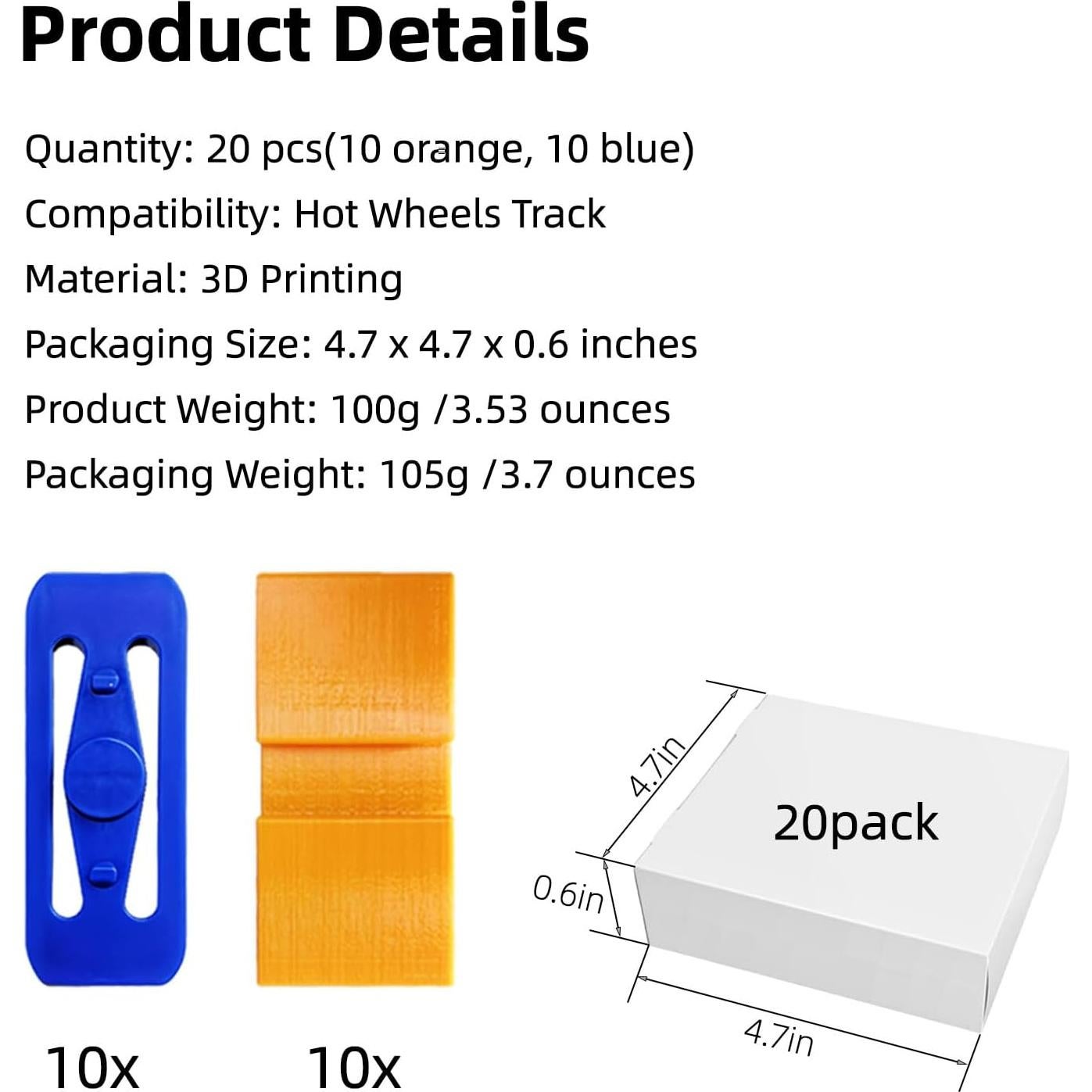 Conectores de Pistas Hot Wheels K TOMOTO - 20 Piezas