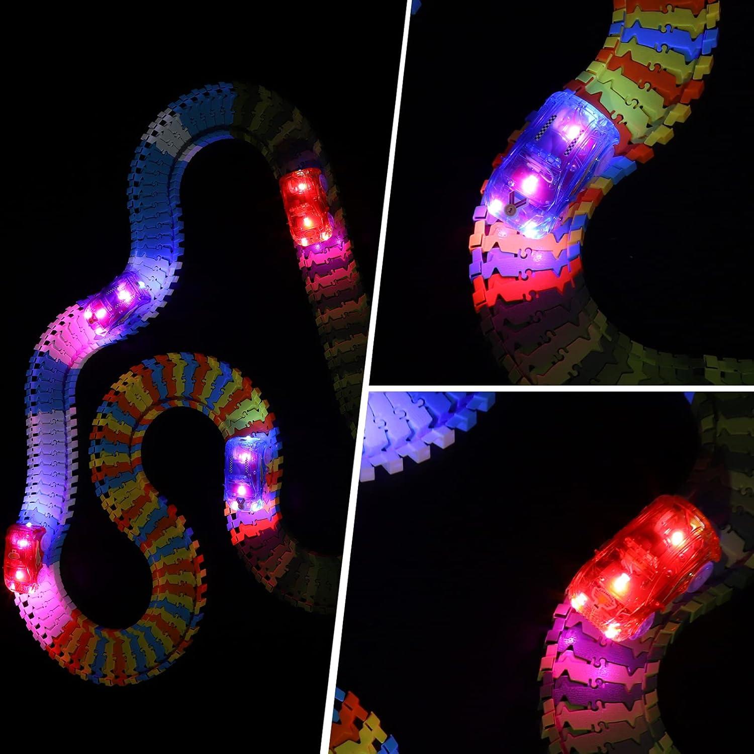 Coches de Pista de Carreras Save Unicorn con Luces LED - Paquete de 4