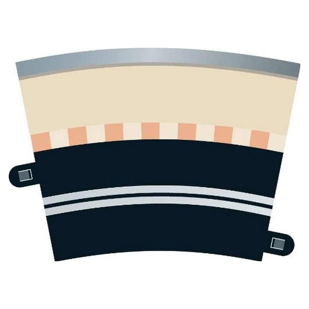 Curva de Radio Medio 3 Carriles Scalextric C7017 22.5° 4 Piezas