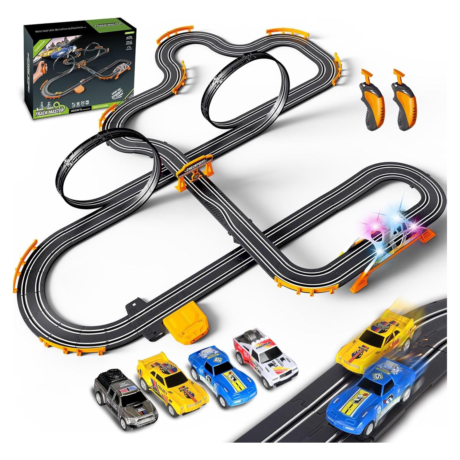 Pista de Carreras Eléctrica DR 8.53m con 4 Coches para Niños