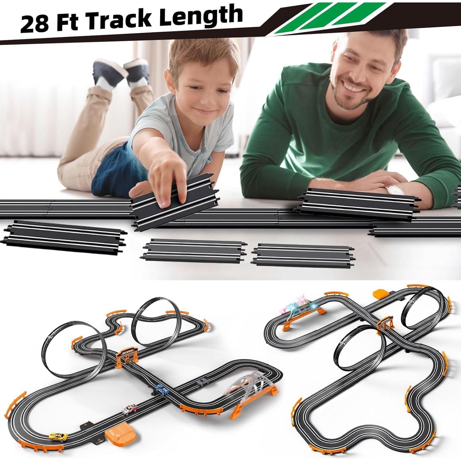 Pista de Carreras Eléctrica DR 8.53m con 4 Coches para Niños