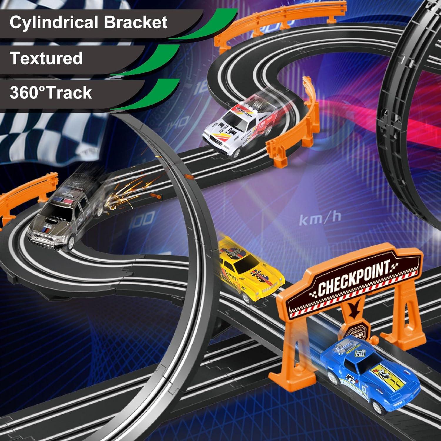 Pista de Carreras Eléctrica DR 8.53m con 4 Coches para Niños