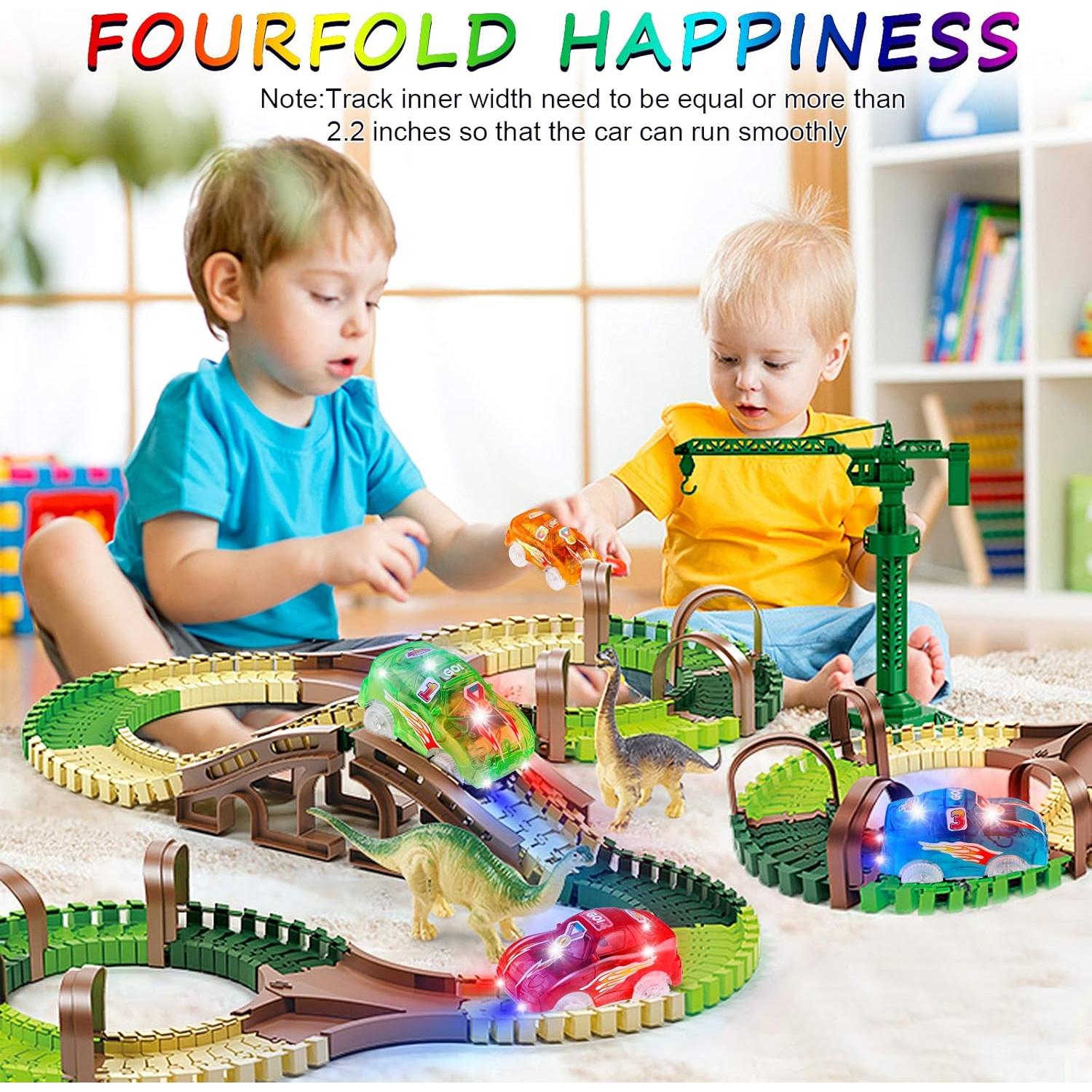 Coches de Pista Iluminados 4pcs FancyWhoop con LED