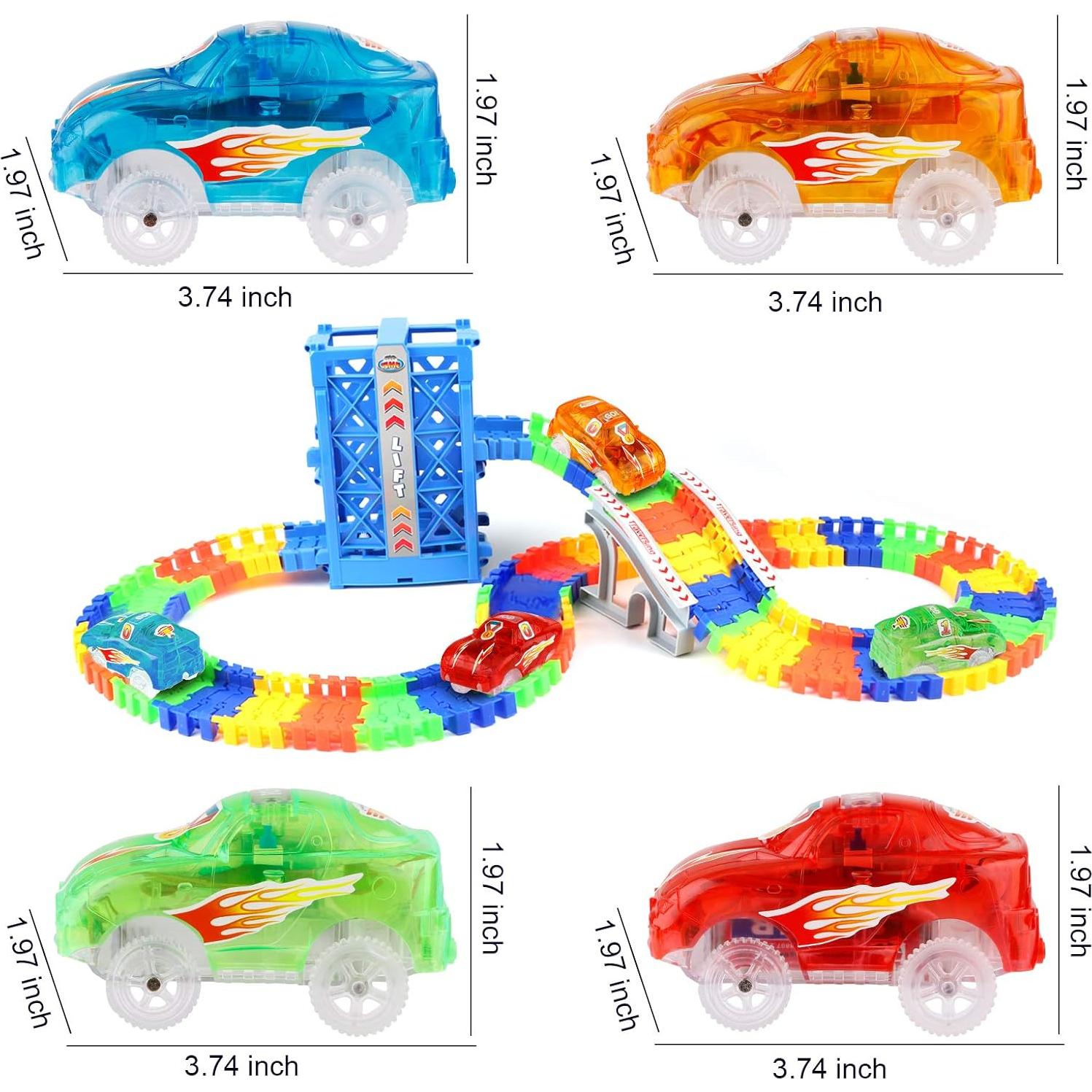 Coches de Pista Iluminados 4pcs FancyWhoop con LED