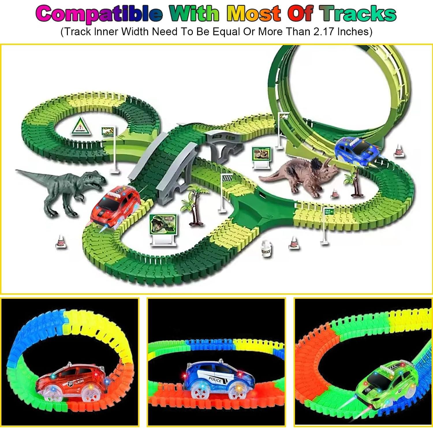 Coches de Pista Iluminados INLAIER - 3 Paquetes con 5 Luces LED