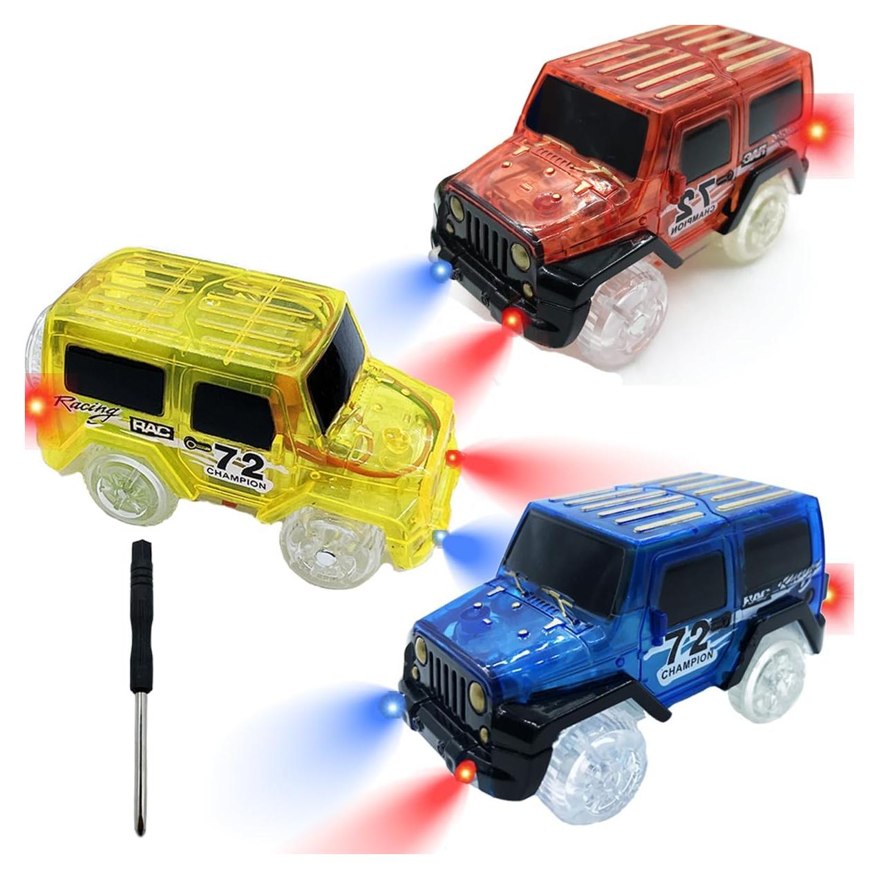 Coches de Pista LED Brillantes Kusikid - 3 Piezas para Niños